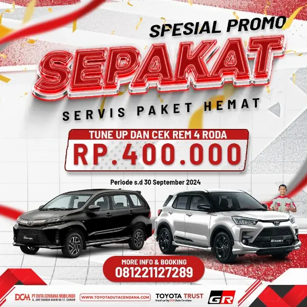 PROMO PAKET SERVIS SEPTEMBER TOYOTA DUTA CENDANA MOBILINDO